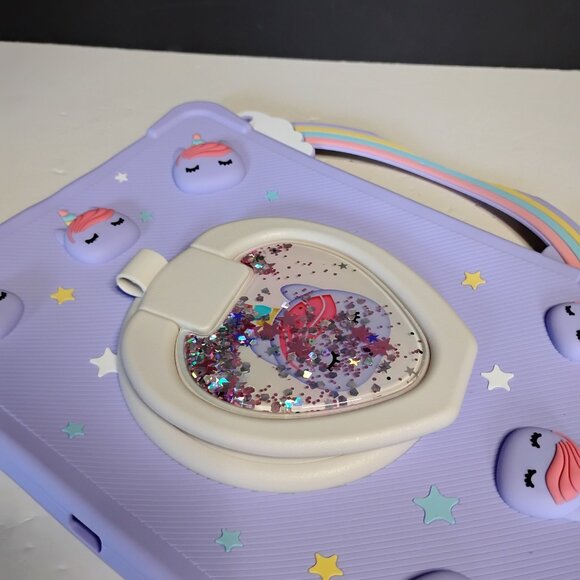 IPad 10.2 Silicone Cover Purple with Unicorns - Picture 5 of 16